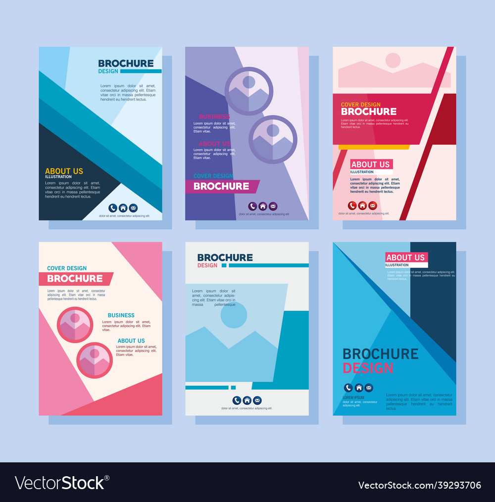 Brochure templates symbol collection