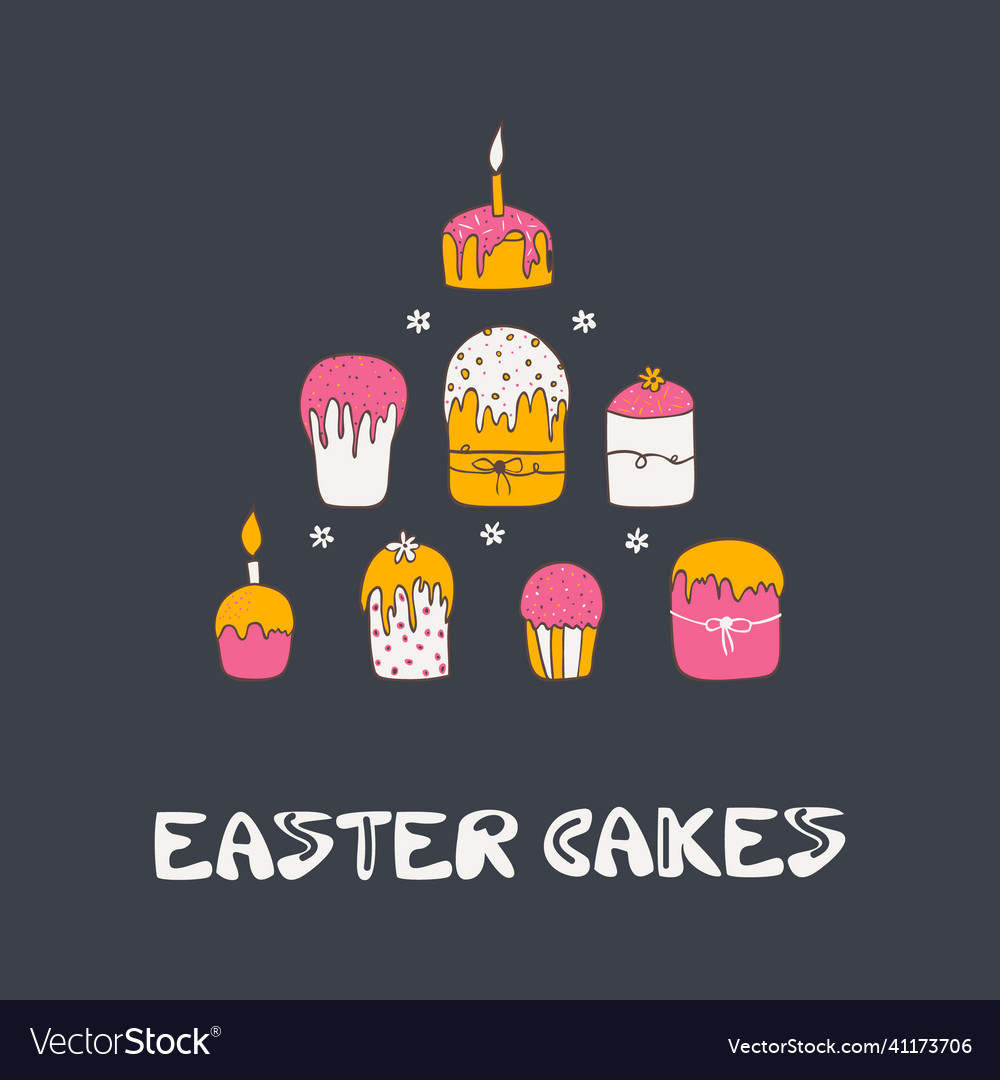 Collection easter cakes