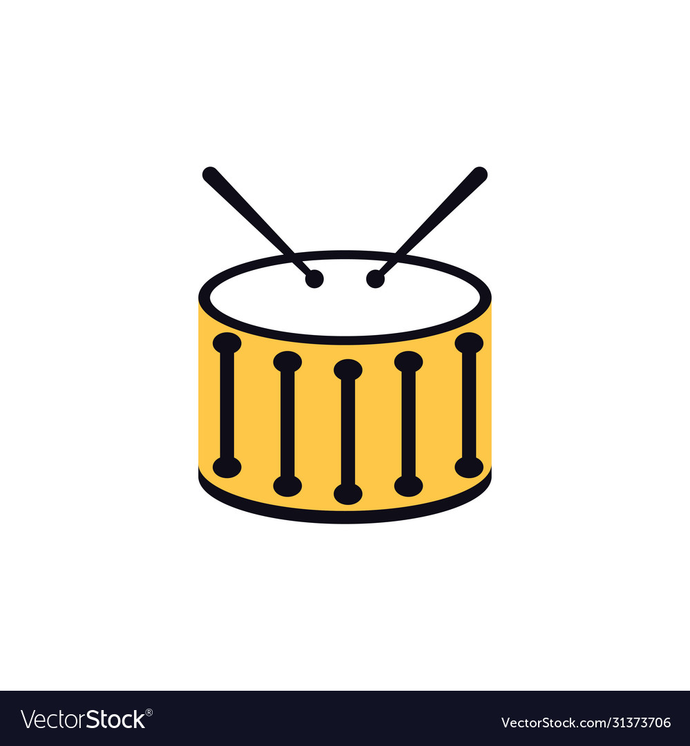 Drum graphic design template isolated Royalty Free Vector