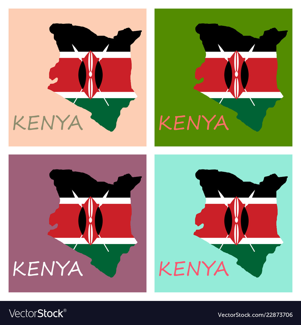 Flag map of kenya Royalty Free Vector Image - VectorStock