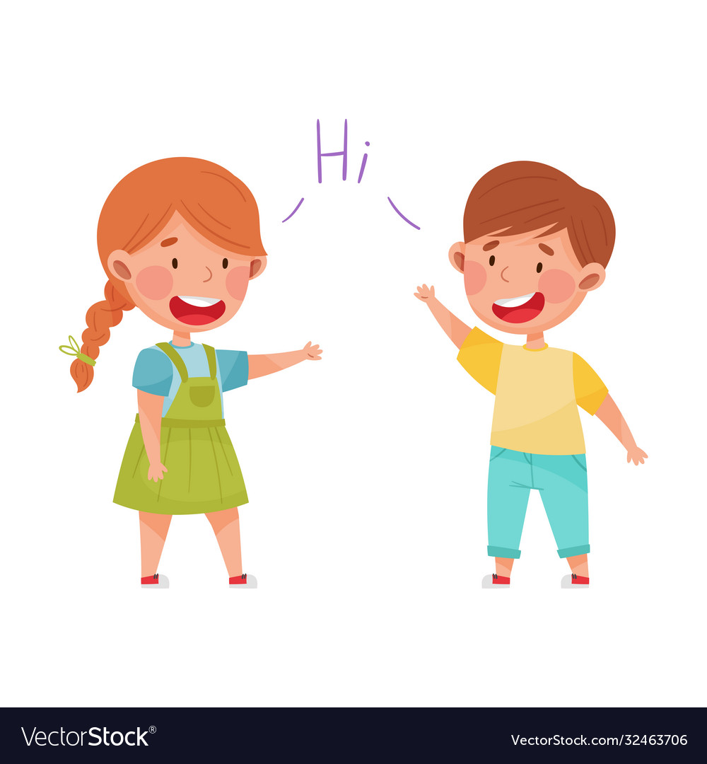 kids greeting each other