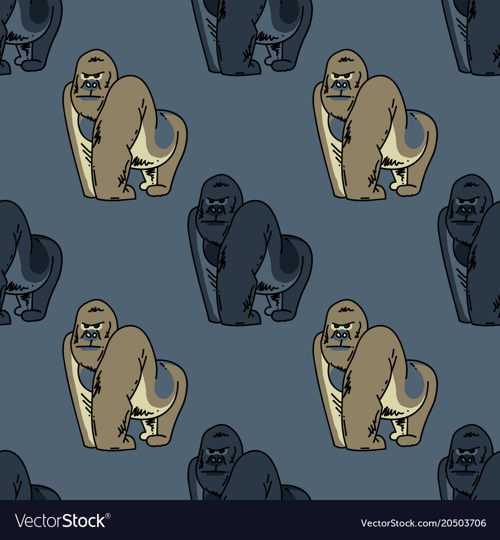 Gorilla seamless pattern