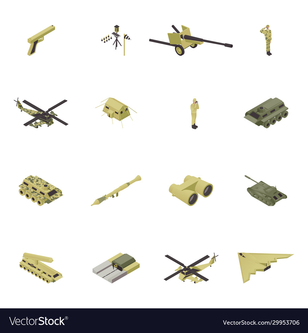 Isometric army military Royalty Free Vector Image