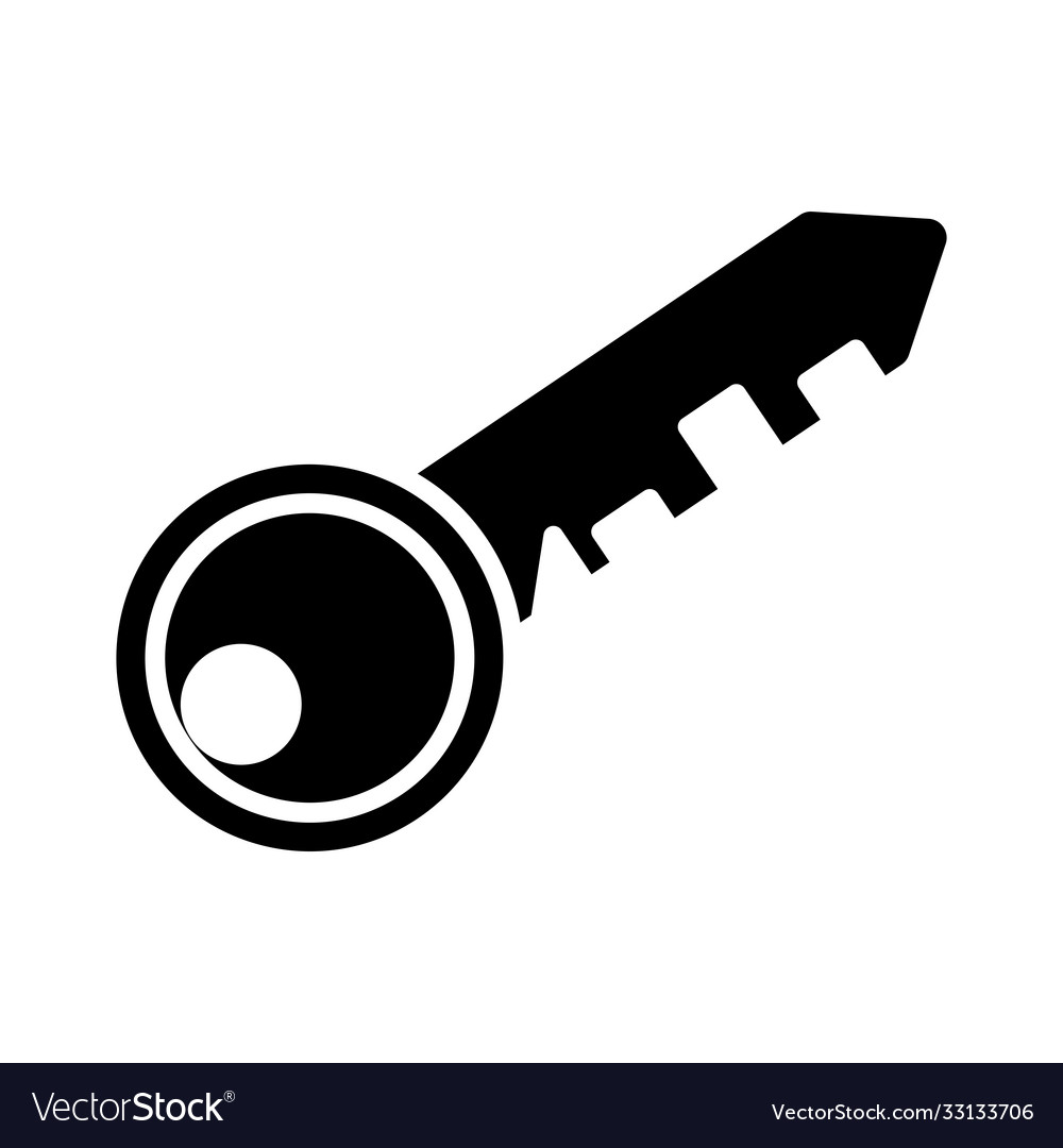 Key door silhouette style icon Royalty Free Vector Image