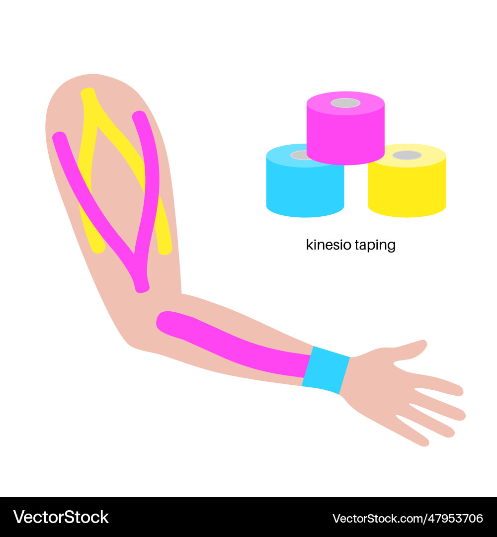 Kinesiology therapeutic tape Royalty Free Vector Image