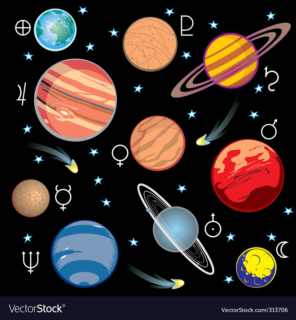 Planet Solar System Royalty Free Vector Image Vectorstock 5261