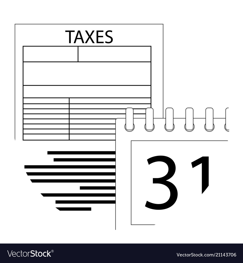 Tax day icon line