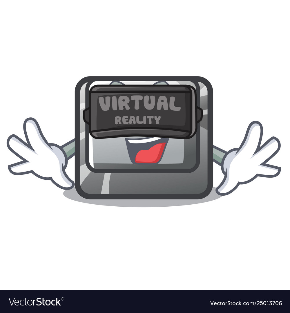 Virtual reality button p isolated