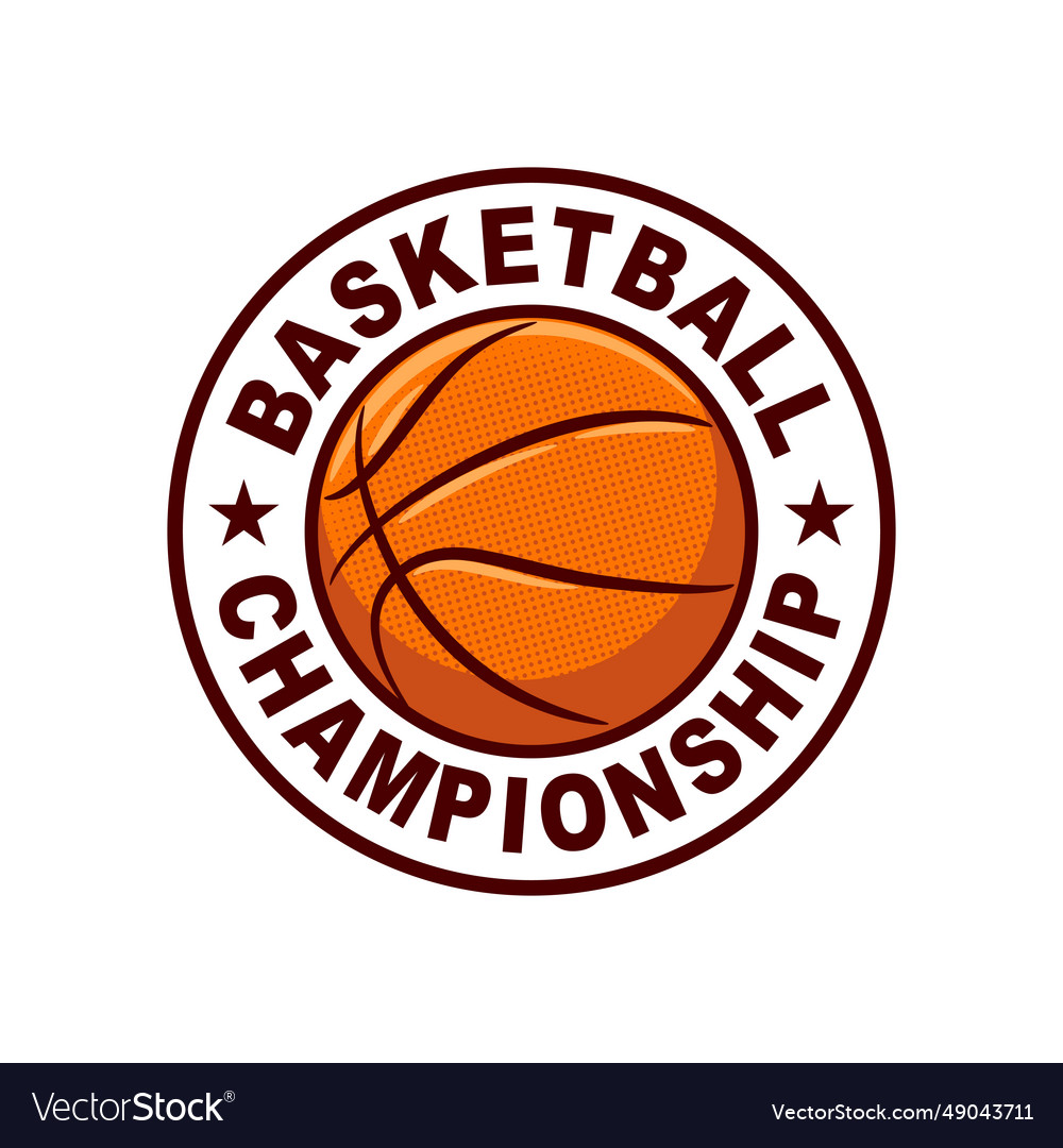 Basketball club logo sport emblem Royalty Free Vector Image