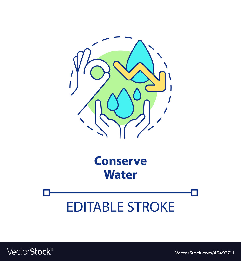 Conserve water concept icon