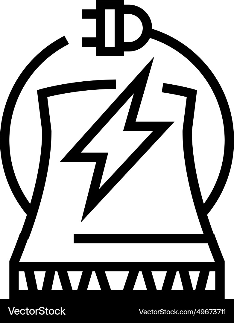 Electricity nuclear energy line icon Royalty Free Vector