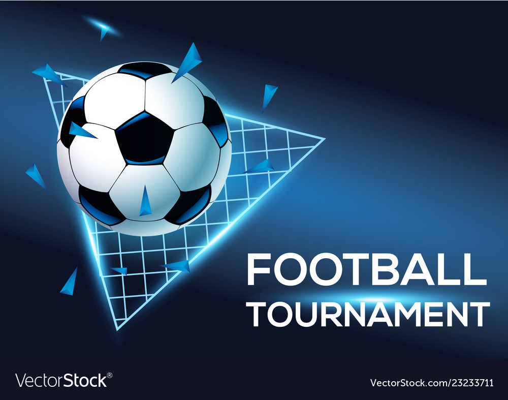 Football tournament with blue background template Vector Image