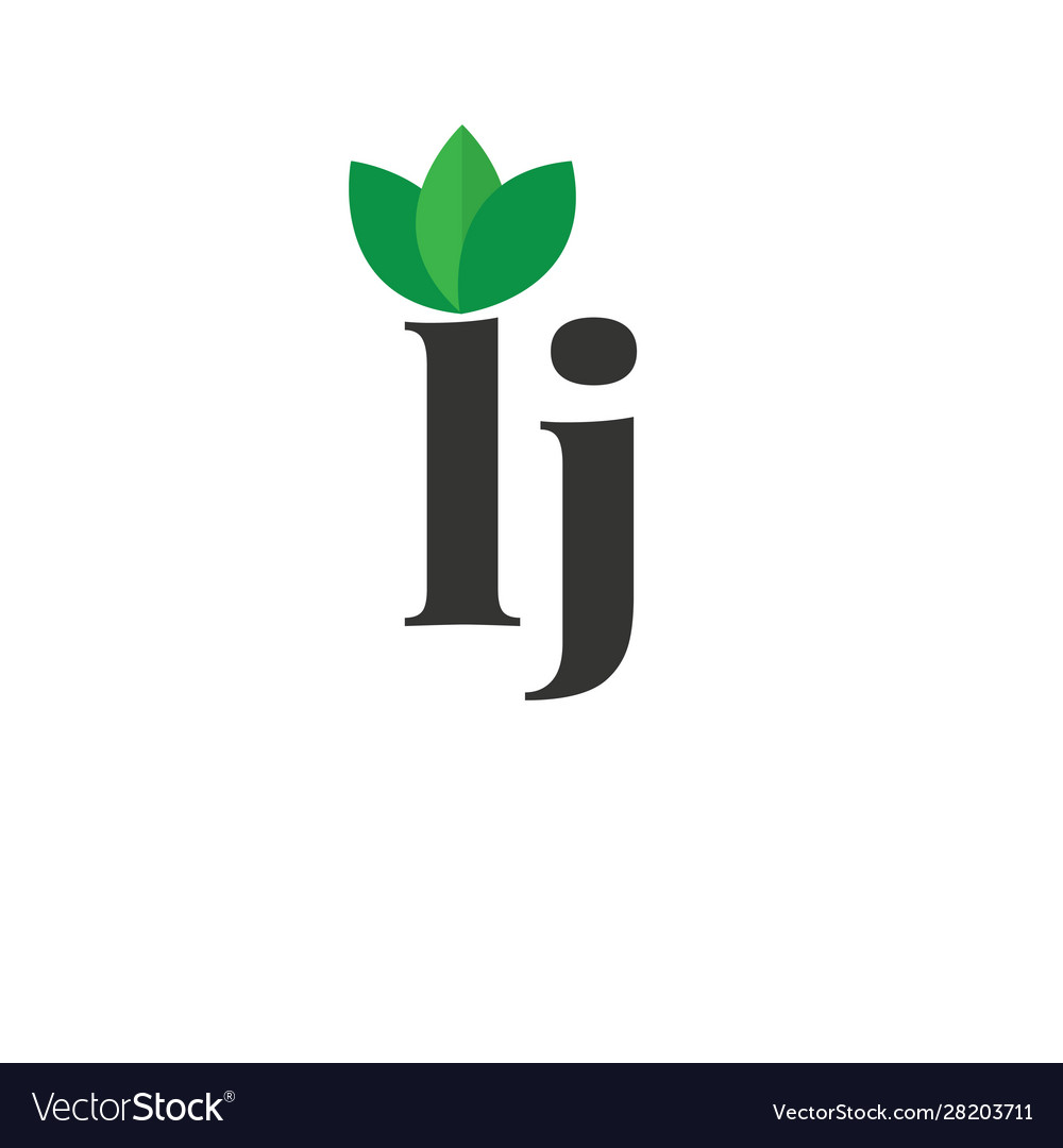 Initial letter lj green leaf logo design template