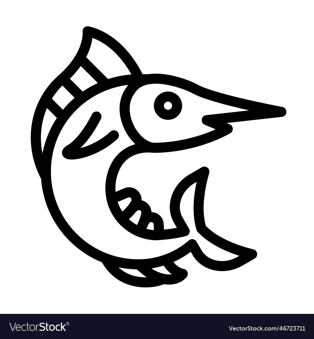 Marlin thick line icon for personal Royalty Free Vector