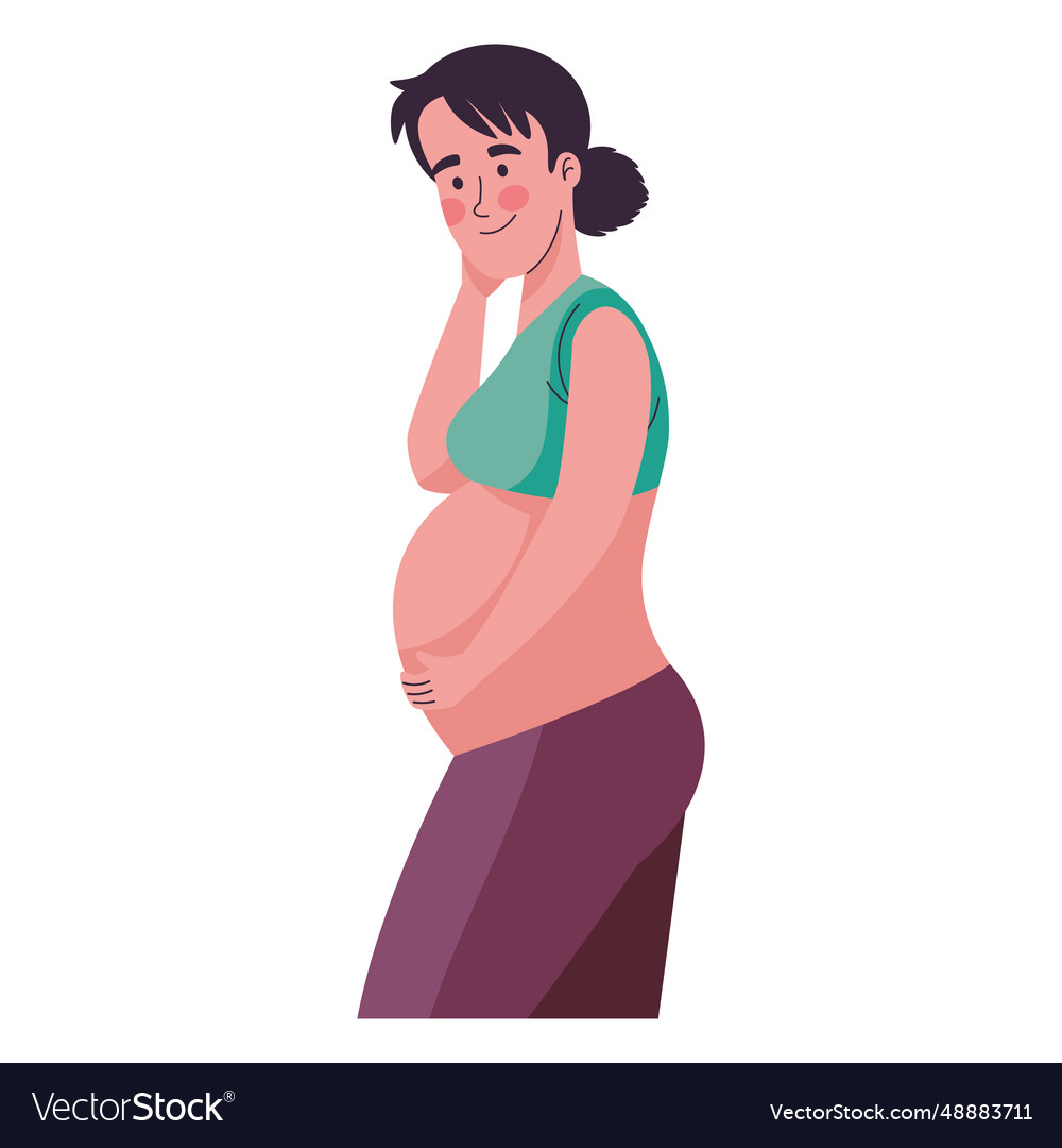 Months pregnant mom waiting Royalty Free Vector Image