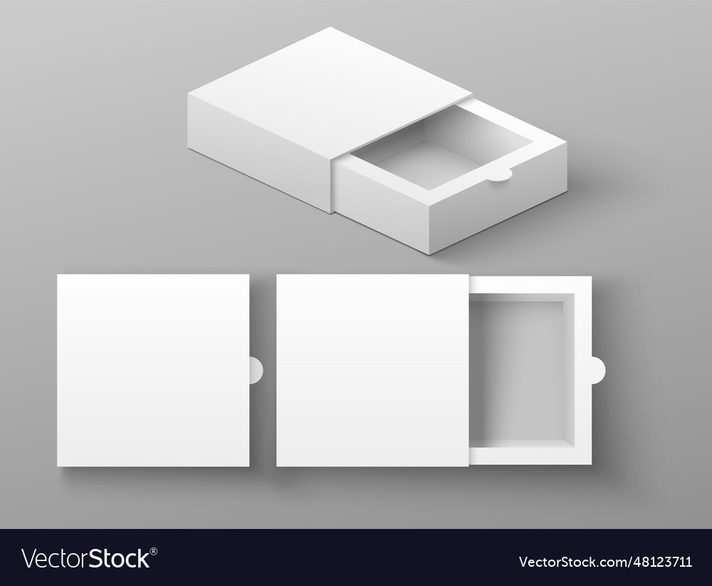 Packaging box realistic design closed and opened Vector Image