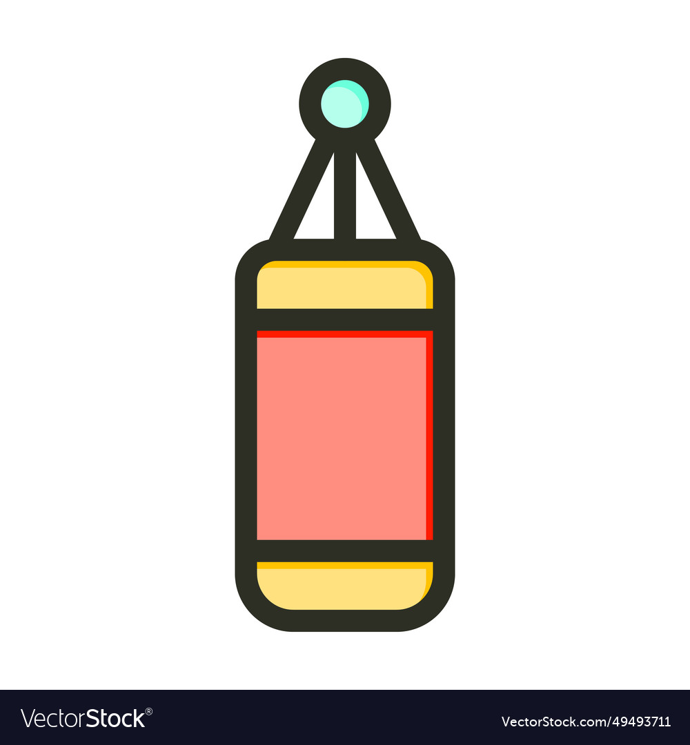 Punching bag thick line filled colors icon