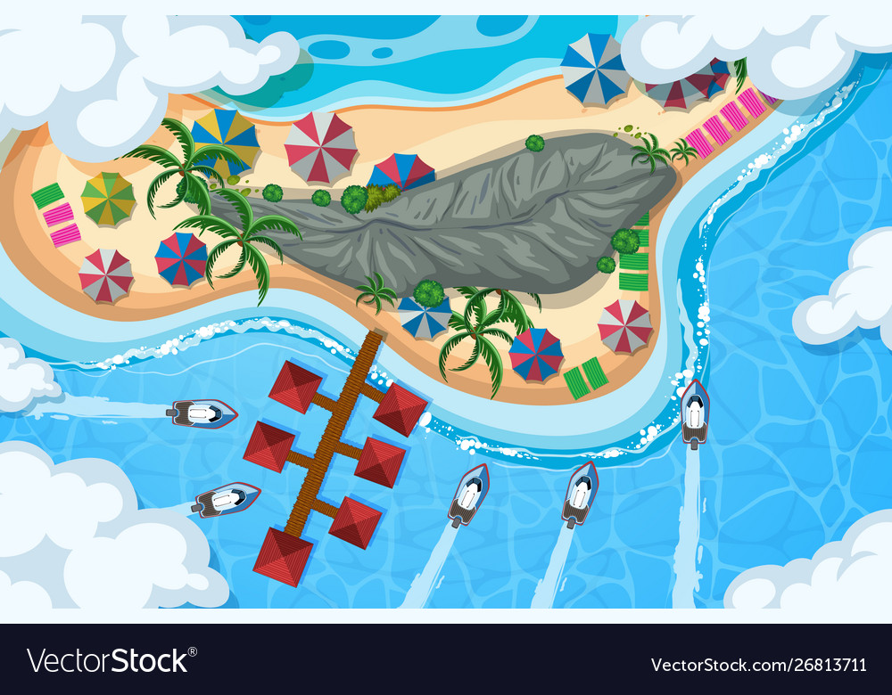 Set aerial view scenes Royalty Free Vector Image