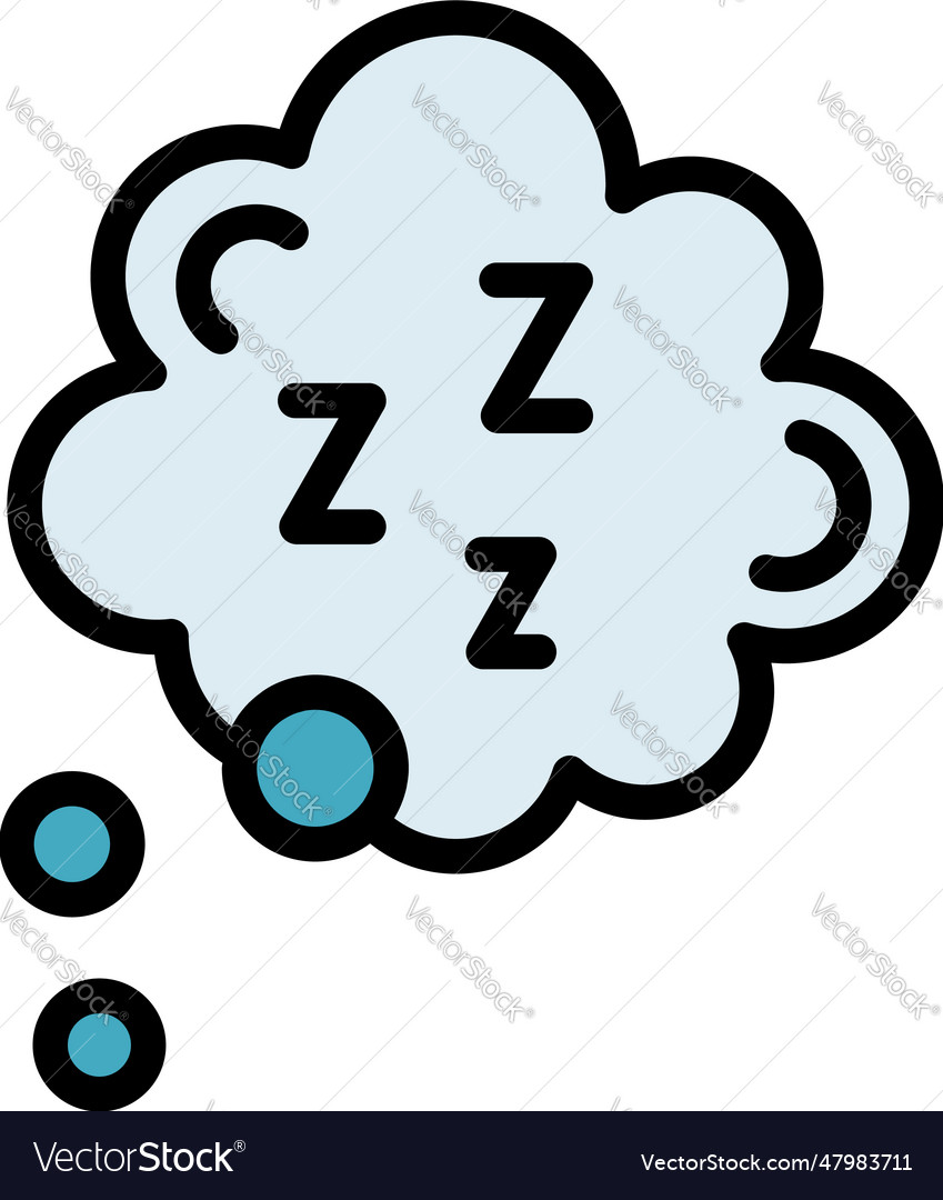 Sleep chat balloon icon flat Royalty Free Vector Image