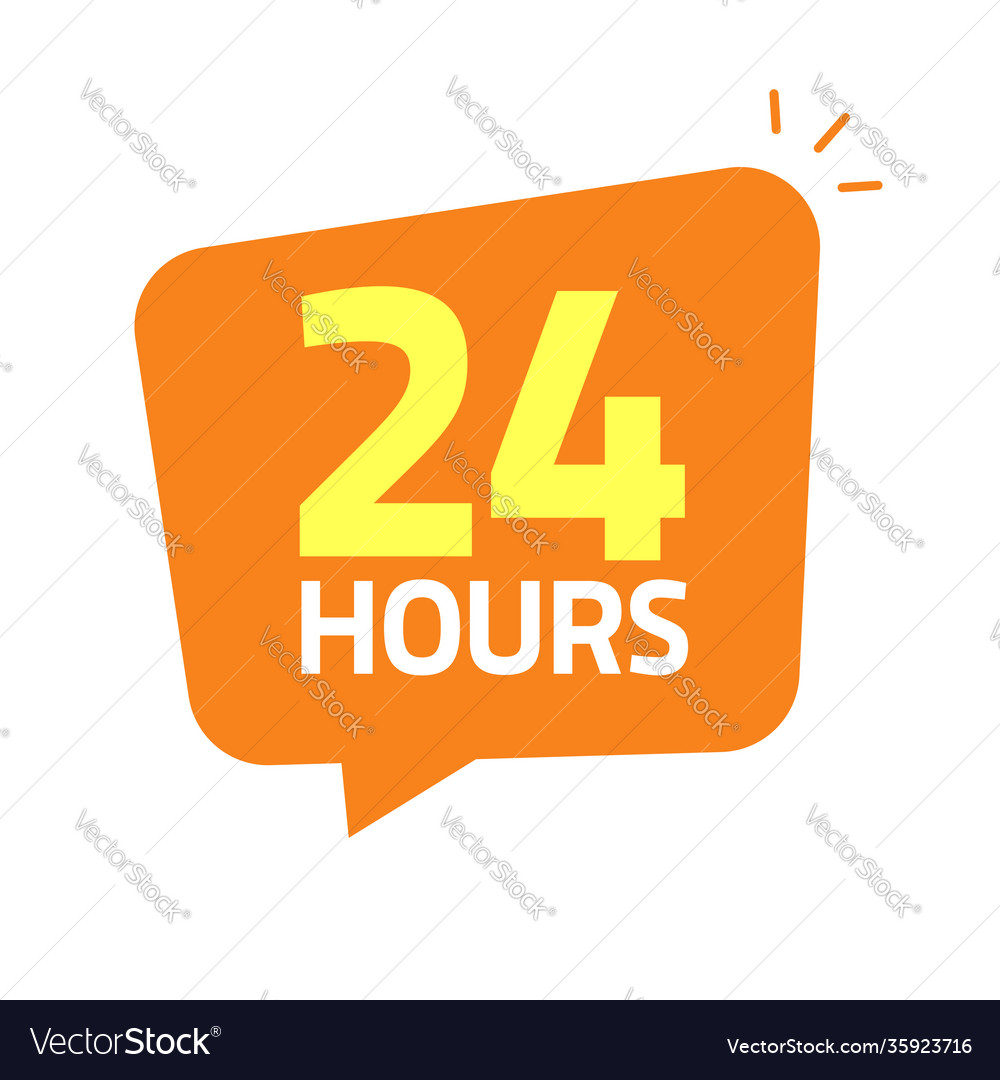 24hrs icon banner 24 hours Royalty Free Vector Image