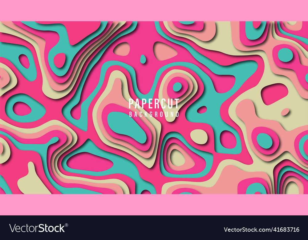 Abstract design background with paper cut shapes