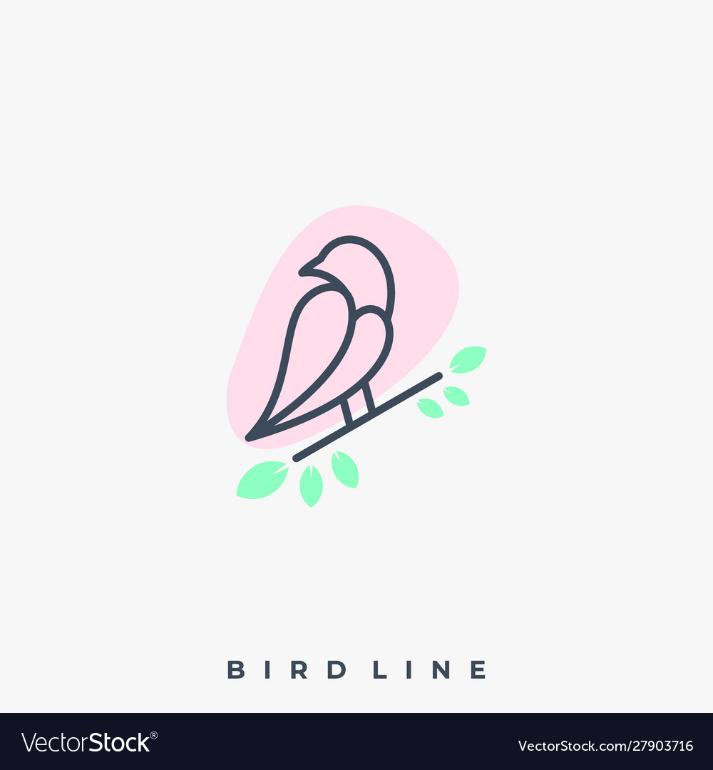 Bird line template Royalty Free Vector Image - VectorStock