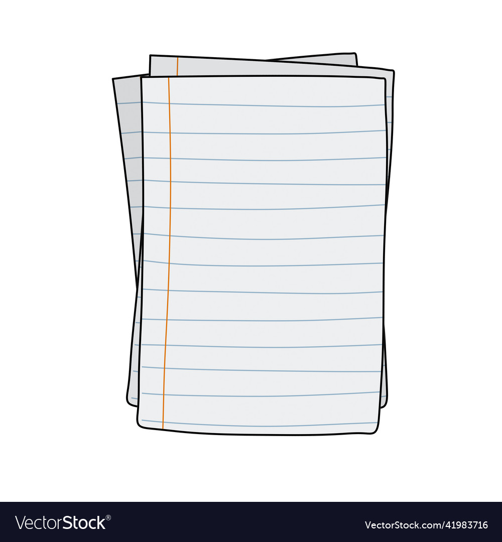 Blank lined sheet white page