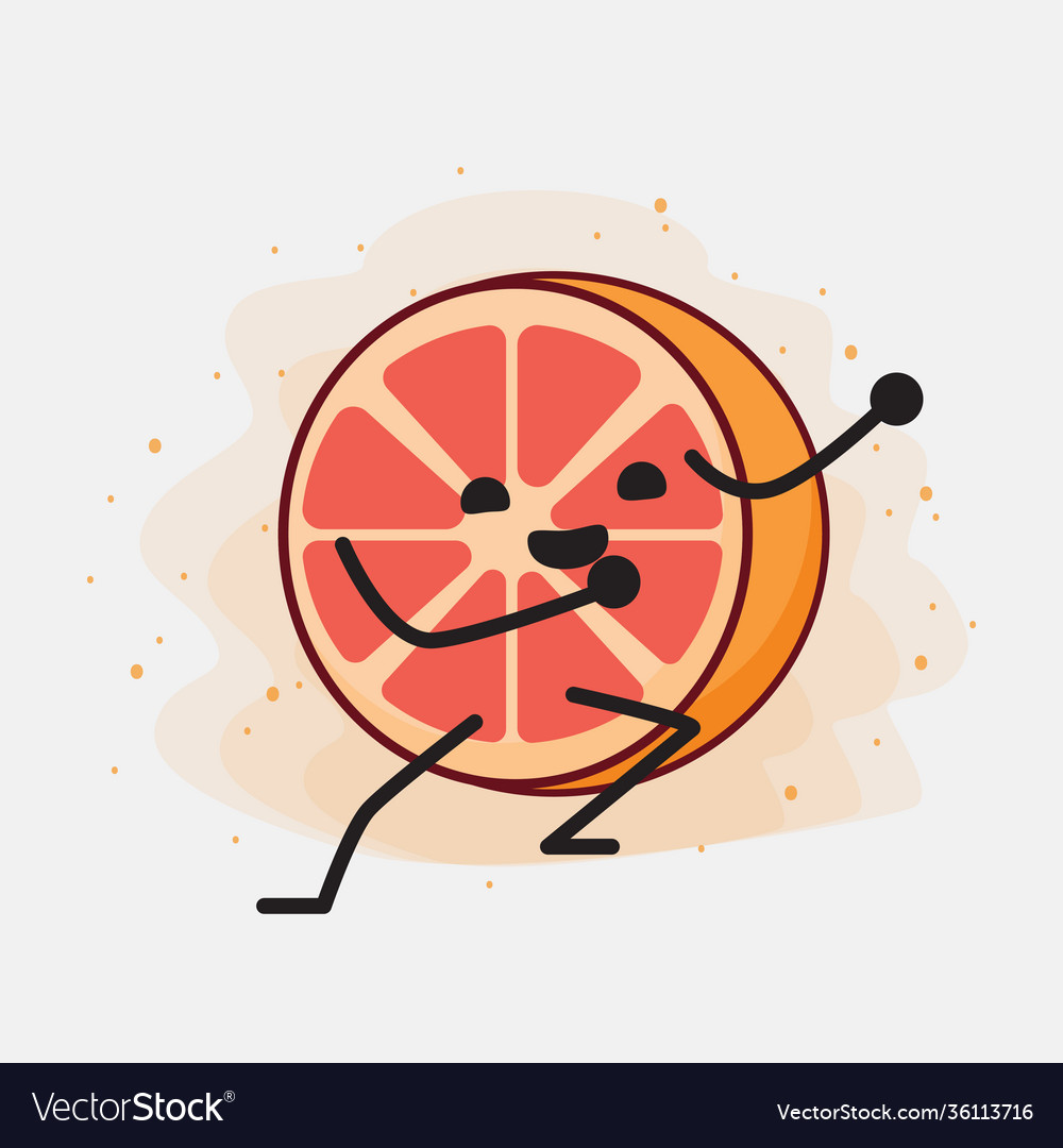Cute orange grapefruit mascot mascot character Vector Image