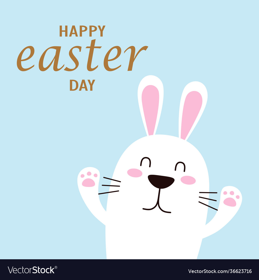 Easter card with cute bunny isolated