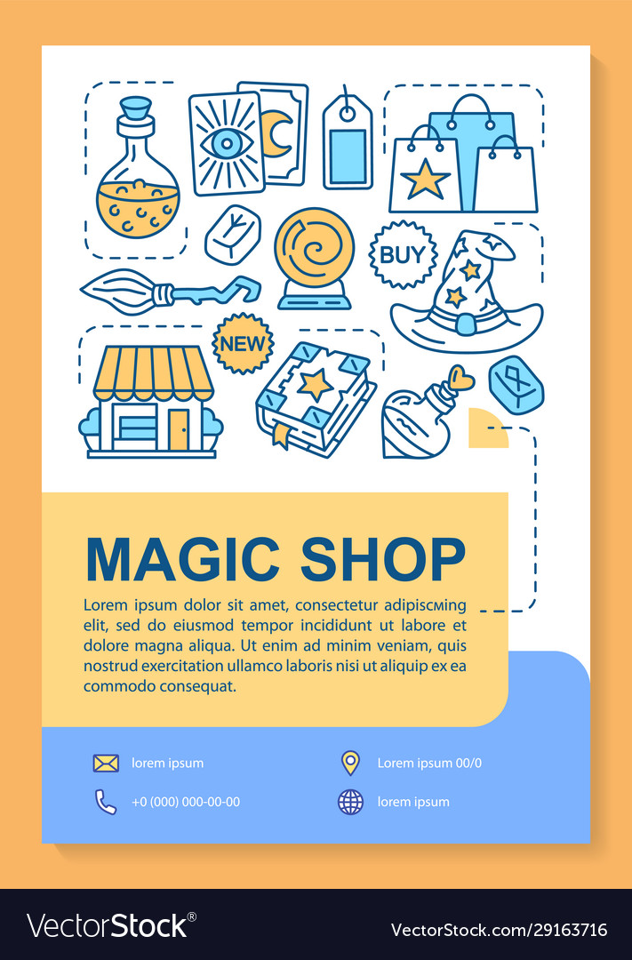 Magic shop poster template layout alchemy