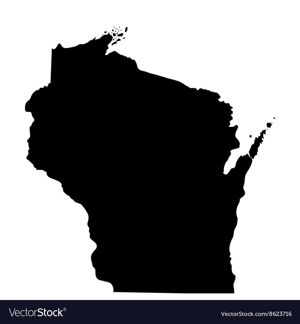 Map Us State Wisconsin Royalty Free Vector Image