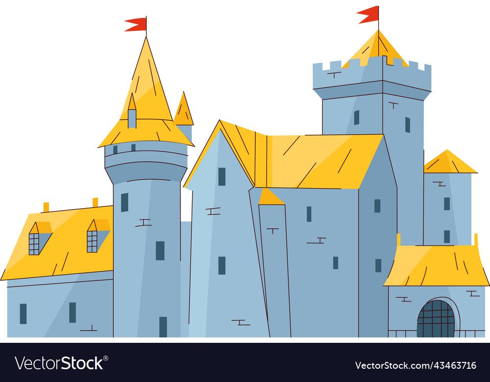 Medieval Kingdom Castle Composition Royalty Free Vector