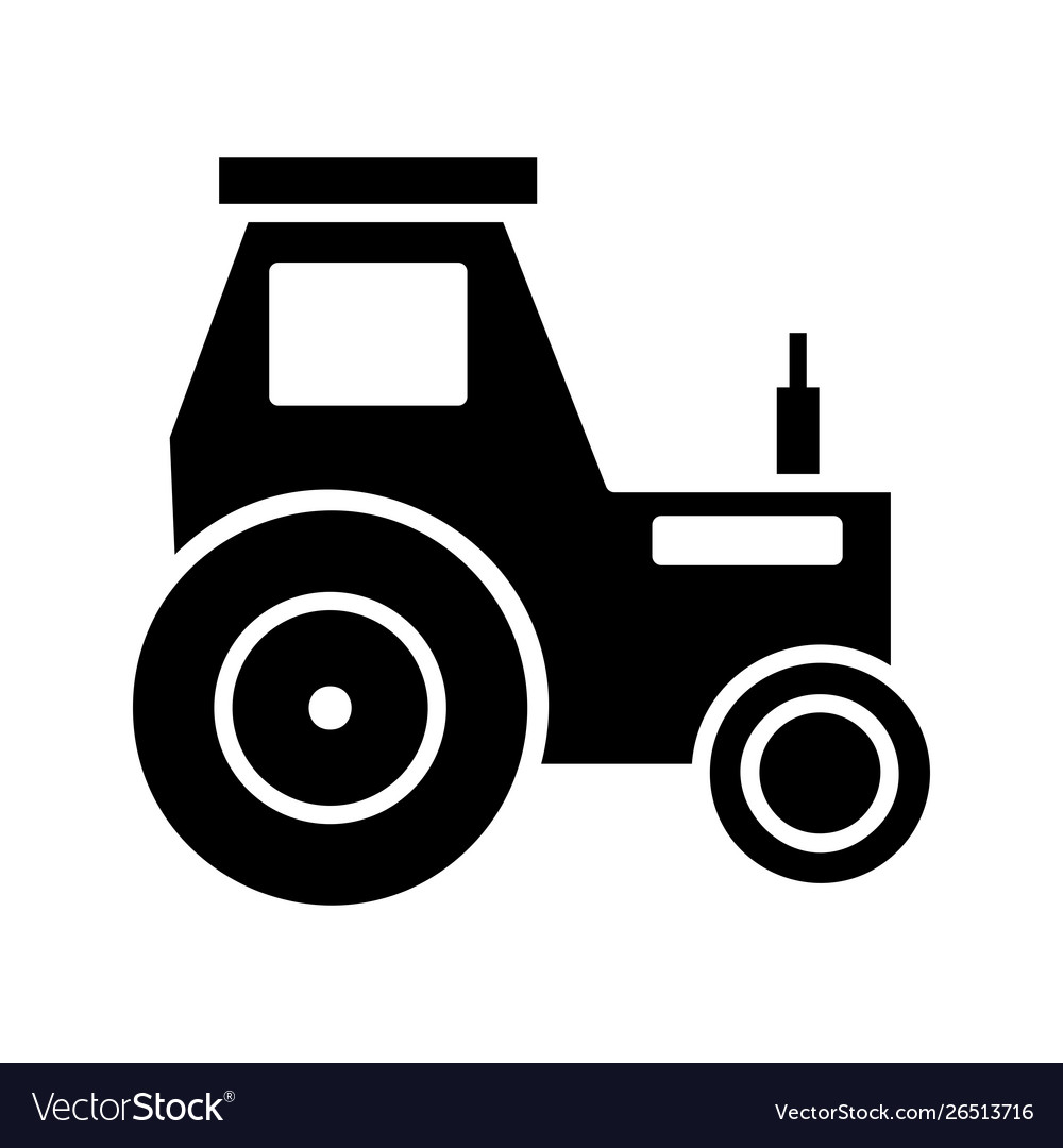 Tractor glyph black icon