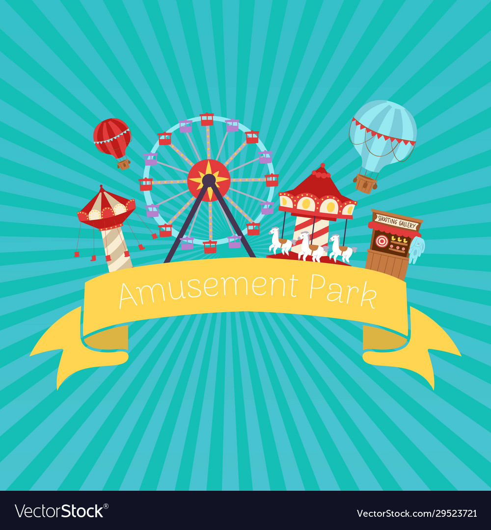 Amusement park retro Royalty Free Vector Image