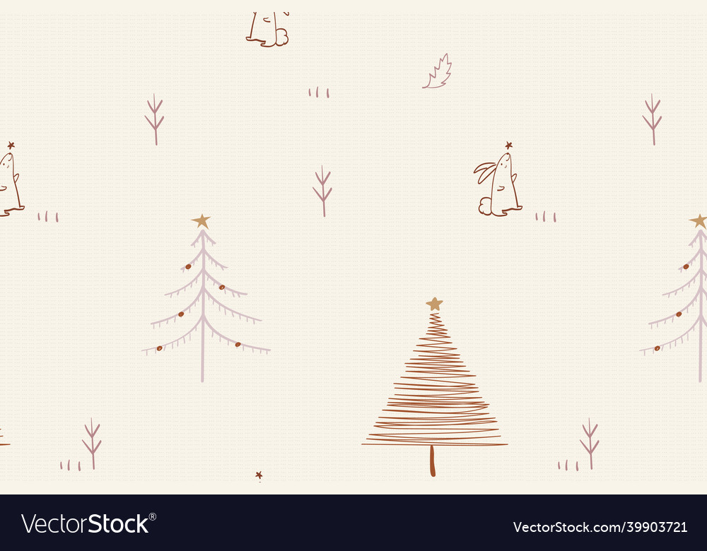 Cream christmas background festive trees pattern