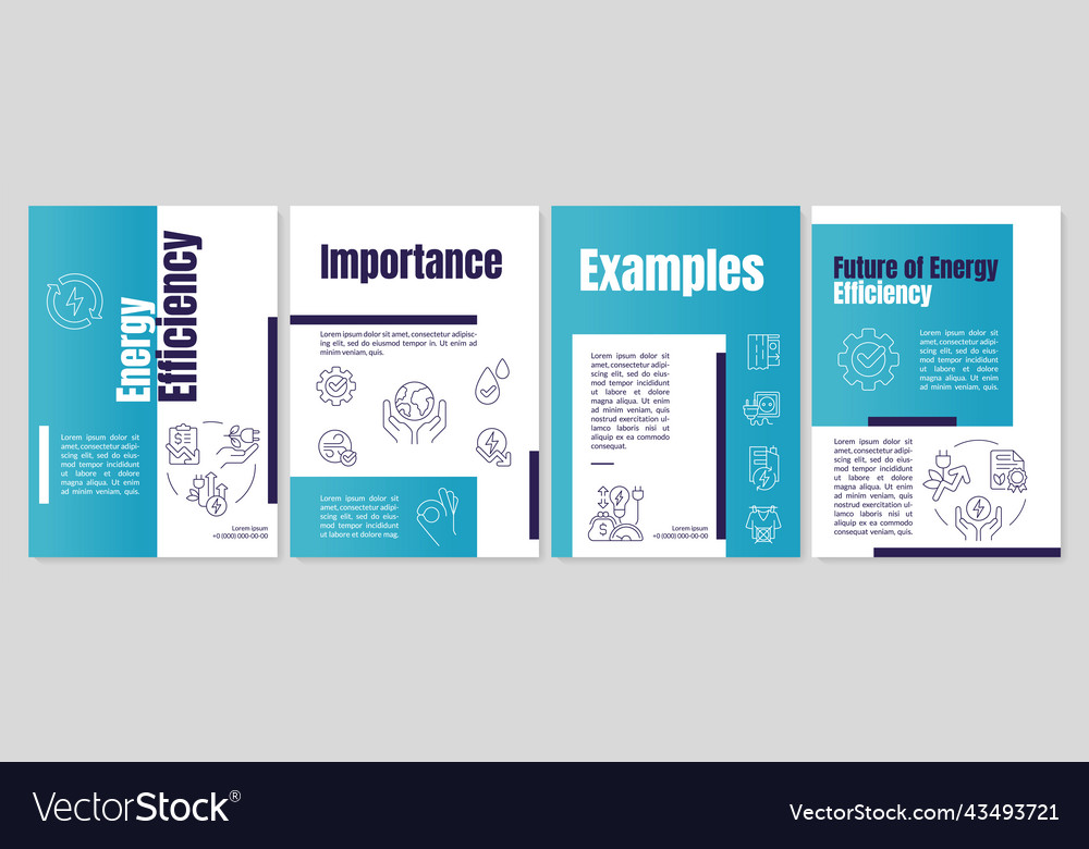 Energy efficiency blue brochure template Vector Image