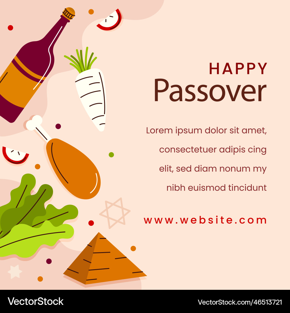 Flat posts set jewish passover celebration Vector Image