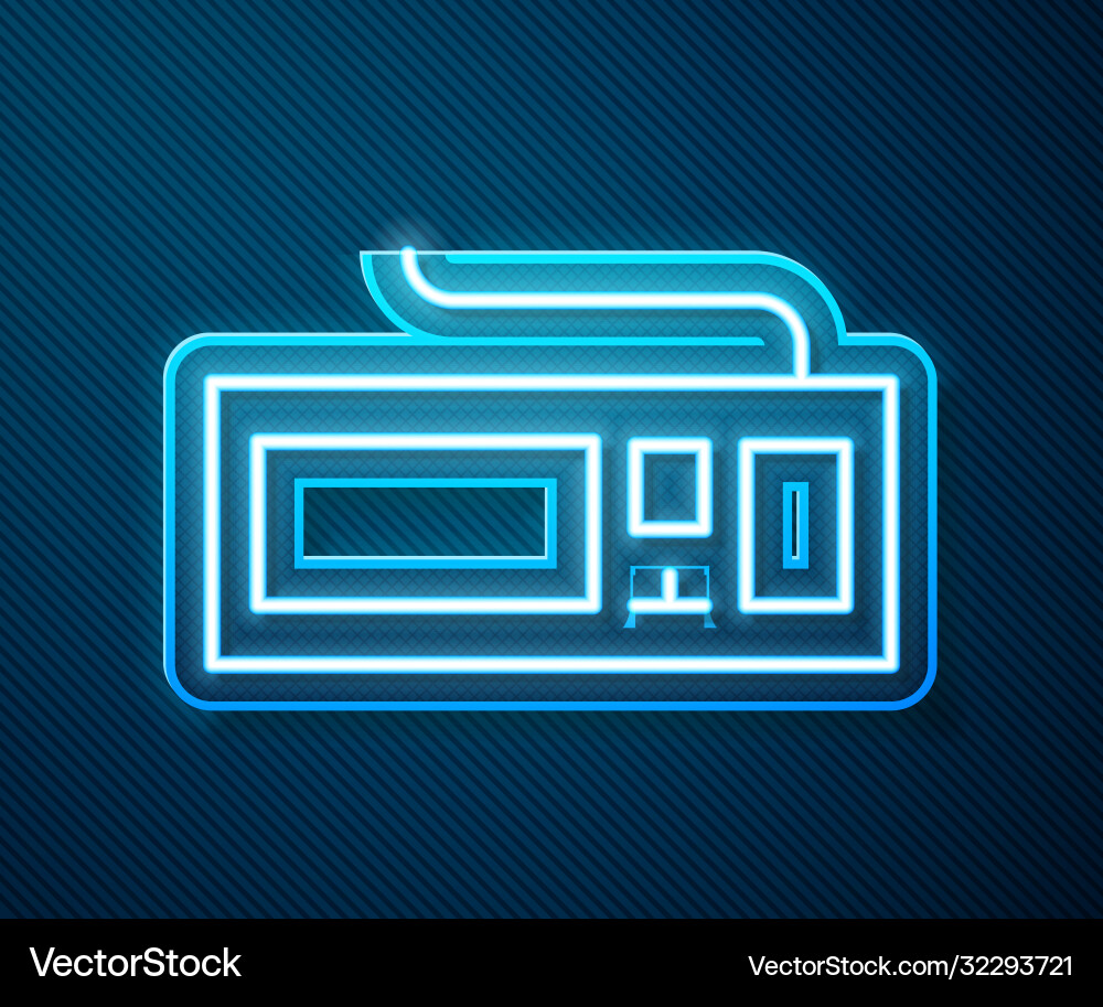 Glowing neon line computer keyboard icon isolated Vector Image