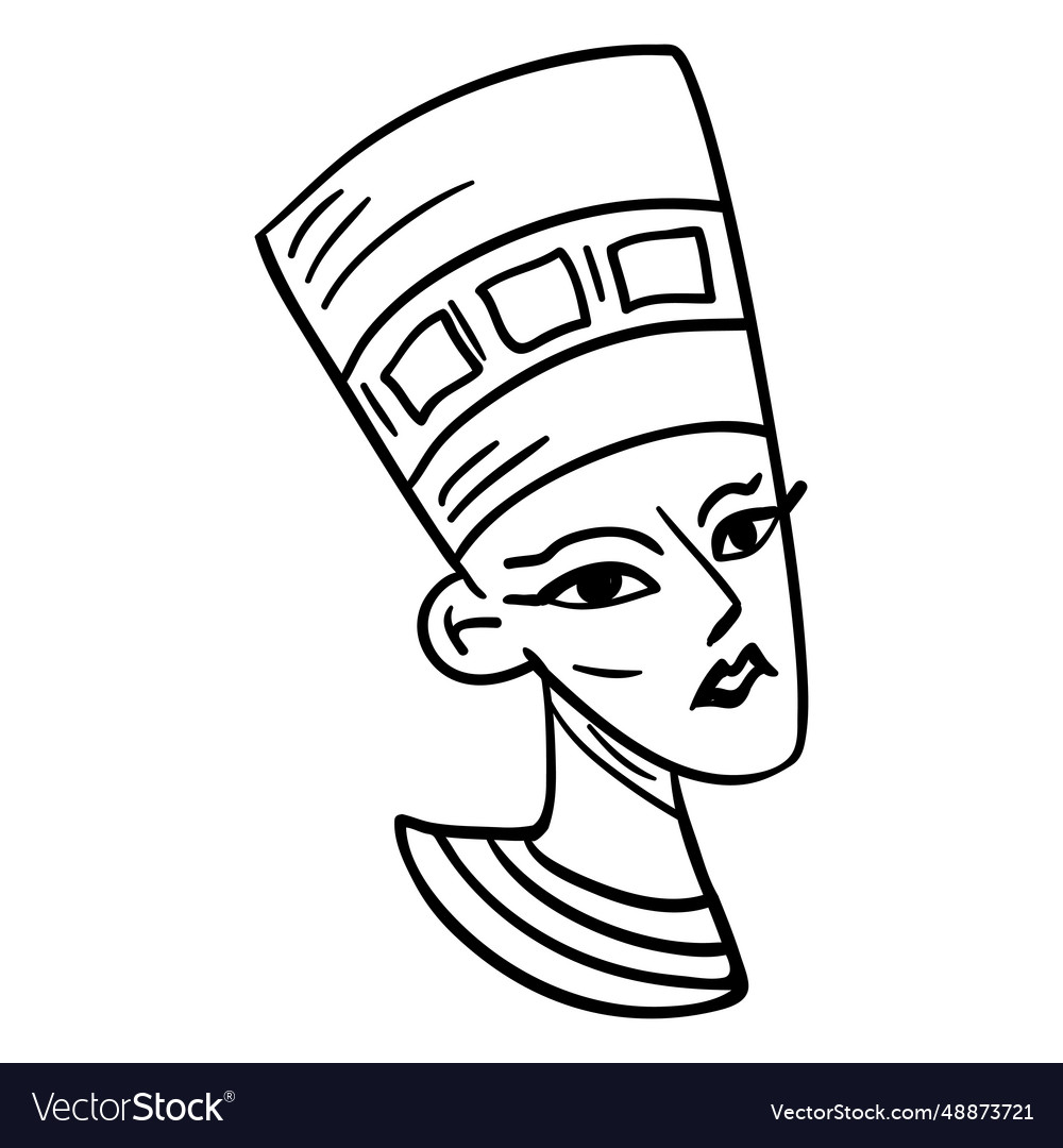 Hand drawn egyptian queen symbol stroke Royalty Free Vector