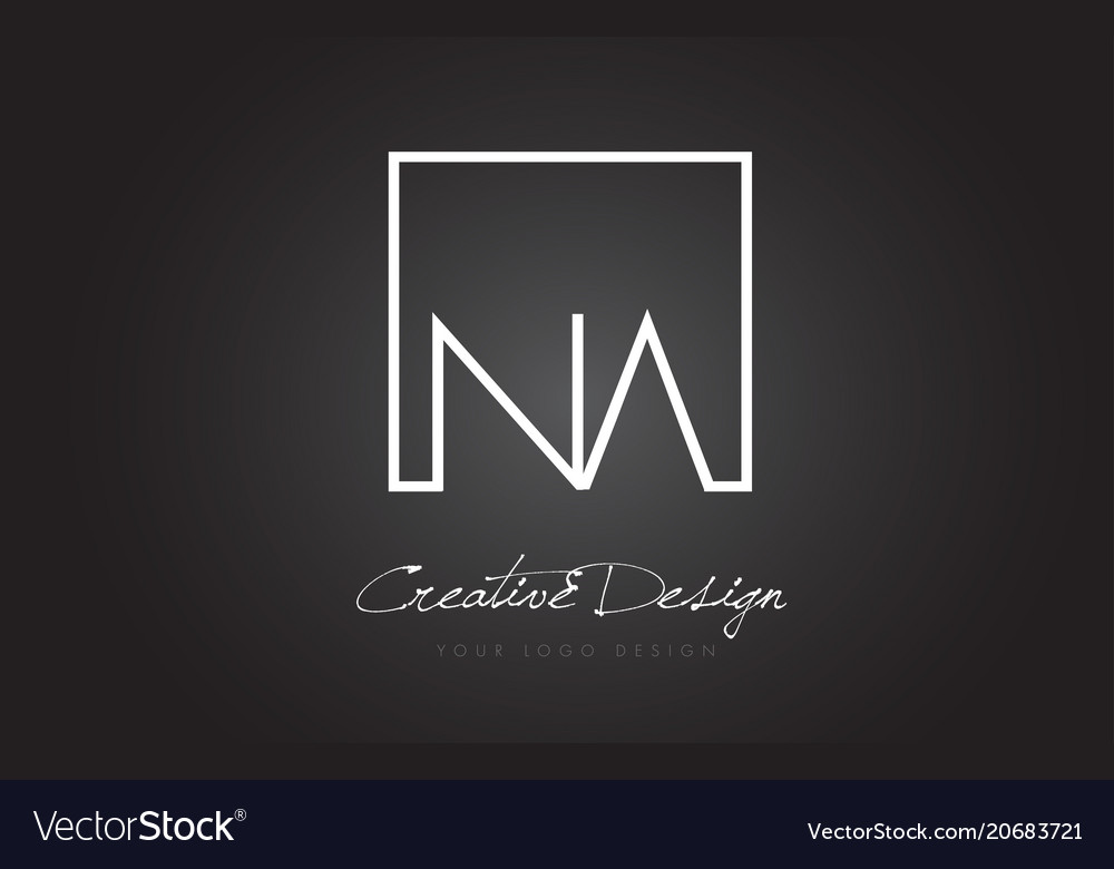 Na Square Frame Letter Logo Design With Black And Vector Image