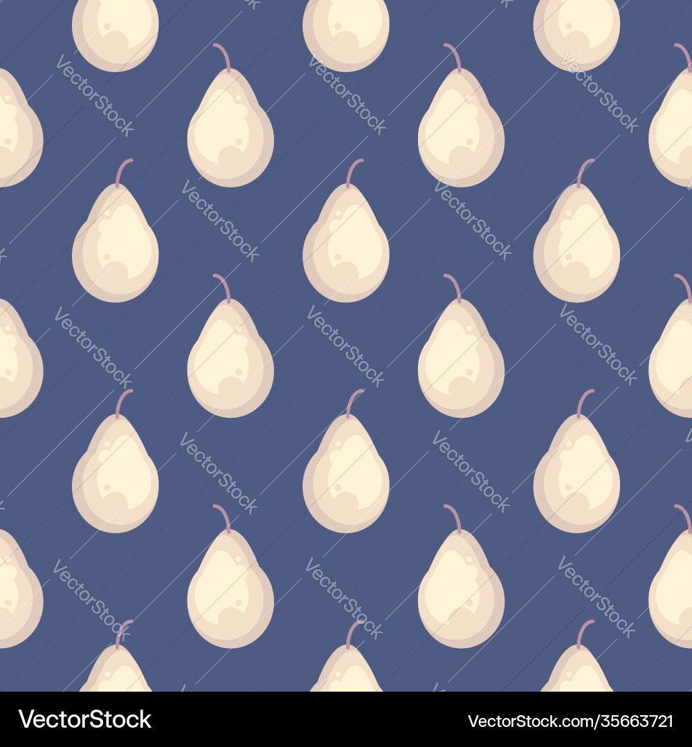 Sweet pear seamless pattern on a blue background Vector Image