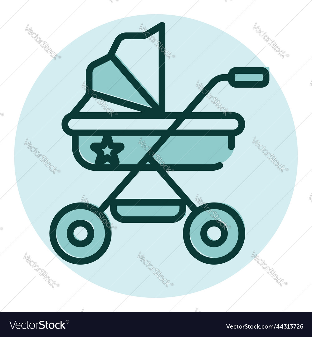 Baby stroller on a white background