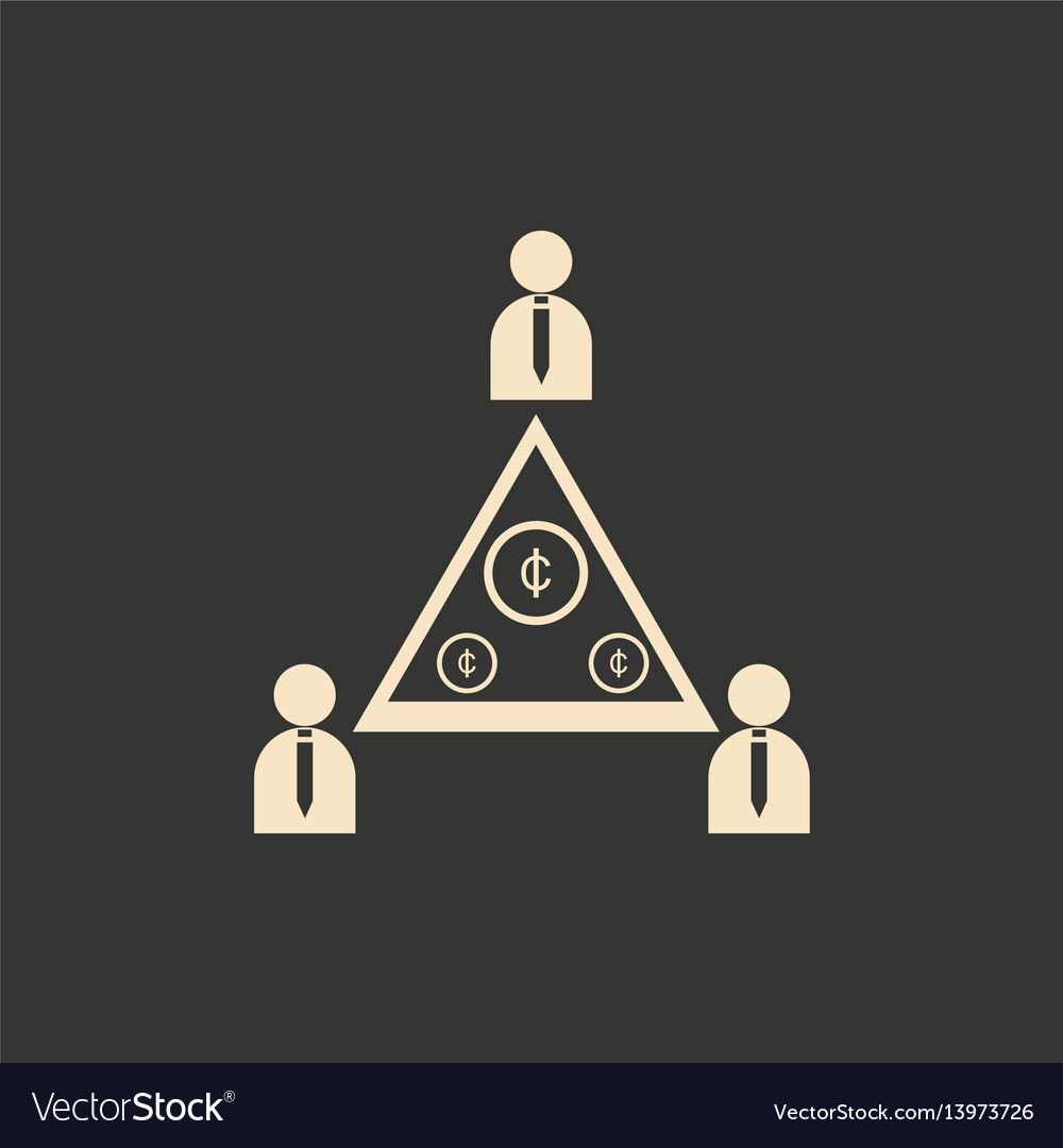 Flat in black and white people pyramid money