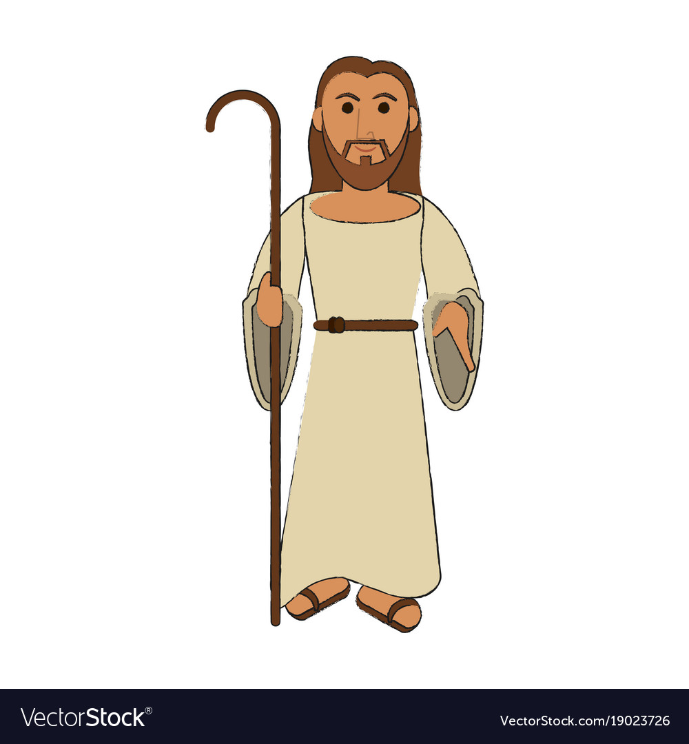 Jesuschrist cute cartoon Royalty Free Vector Image