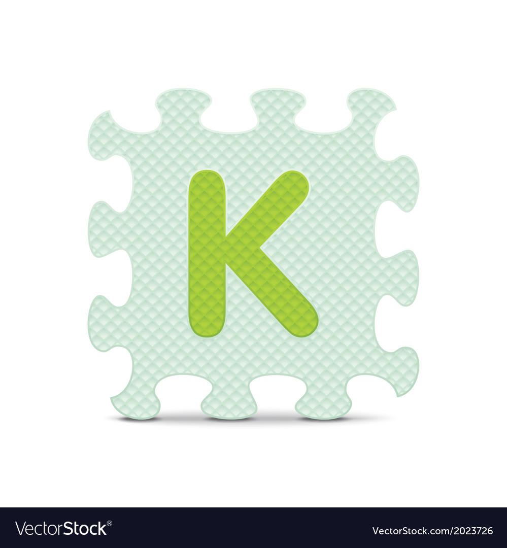 Letter k written with alphabet puzzle Royalty Free Vector