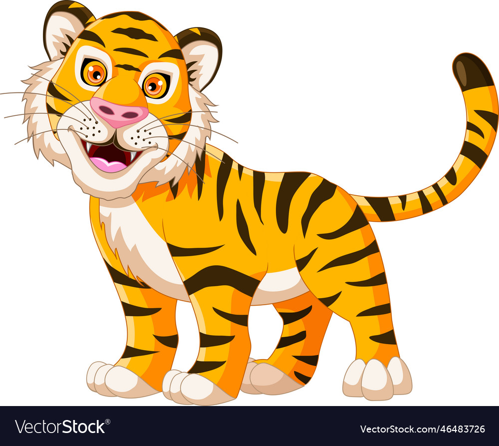 Tiger cartoon posing Royalty Free Vector Image