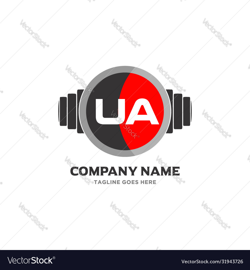 Ua letter logo design icon fitness and music