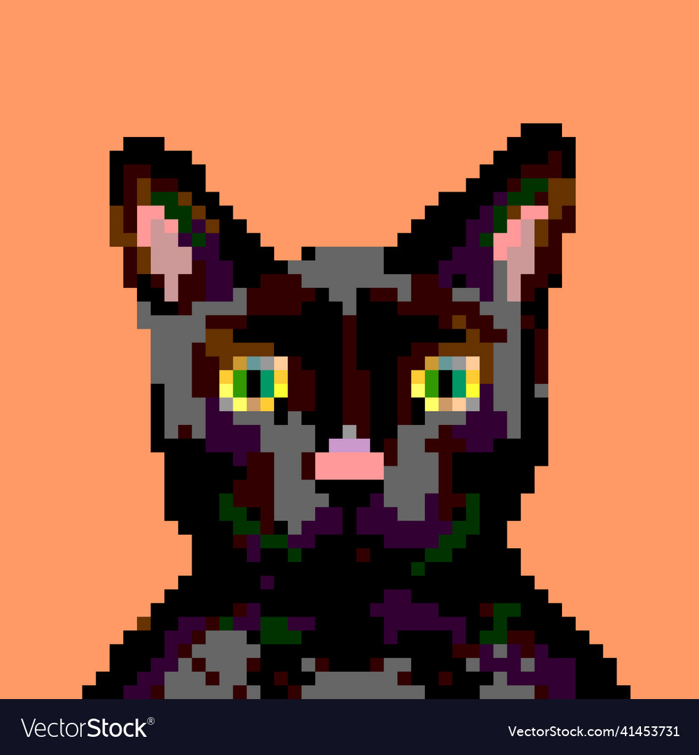 Kitten Pixel Art Prints for Sale