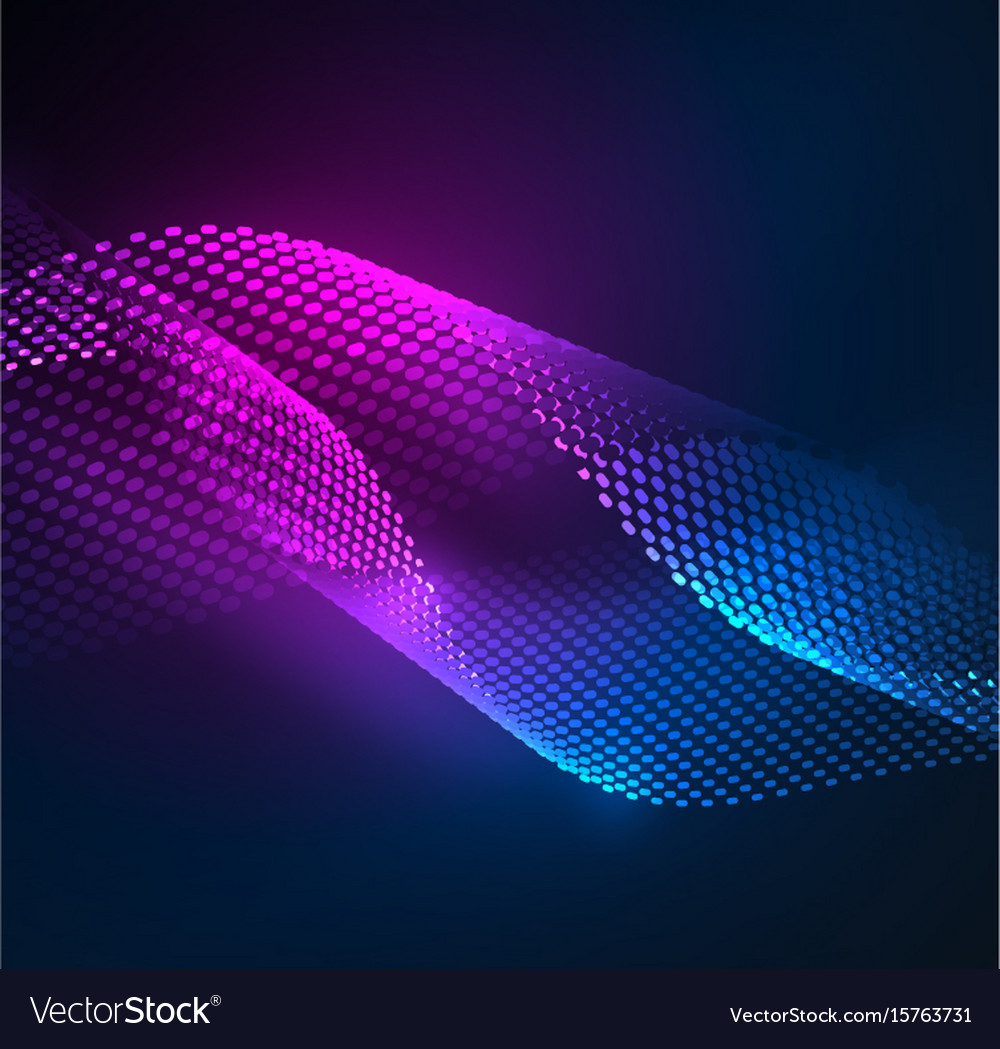 Glowing particles wave design template Royalty Free Vector