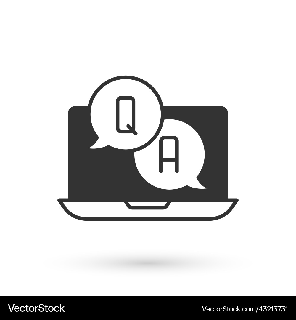 Grey speech bubbles with question and answer icon Vector Image